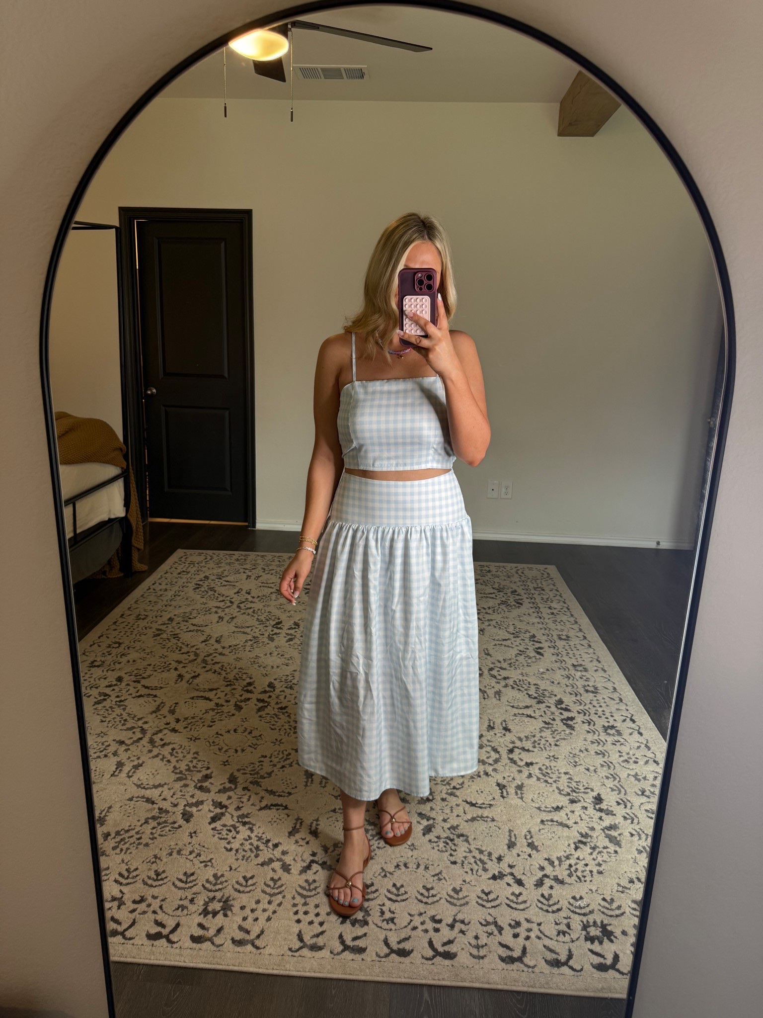 Love this blue gingham set! It is so flattering! Wearing a size M 💙🤍

#LTKootd