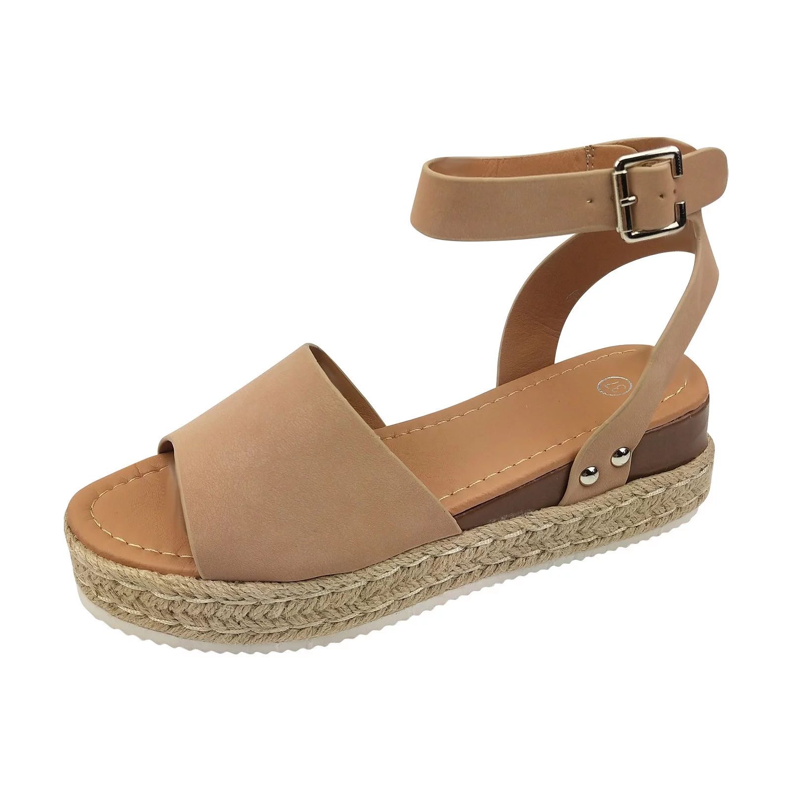 VerPetridure Woman Summer Sandals Open Toe Buckle Ankle Strap Espadrilles Flatform Wedge Casual S... | Walmart (US)