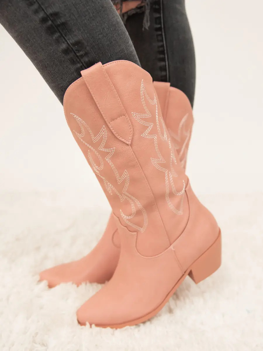 Unaro Light Pink Mid-Calf Western Boots | Shop Southern Made & Southern Made Tees