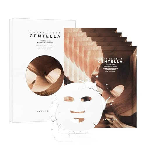 SKIN1004 Madagascar Centella Probio-Cica Nourishing Mask, Face Masks Skincare for Skin Barrier Support, Deeply Hydrating Facial Mask for Nourishing & Elasticity, Korean Skin Care, 0.84 oz / 23ml * 5ea | Amazon (US)