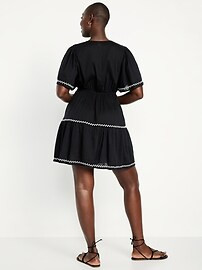Waist-Defined Embroidered Mini Dress | Old Navy (US)