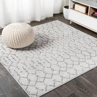Moroccan HYPE Boho Vintage Diamond Cream/Gray 9 ft. Square Area Rug | The Home Depot