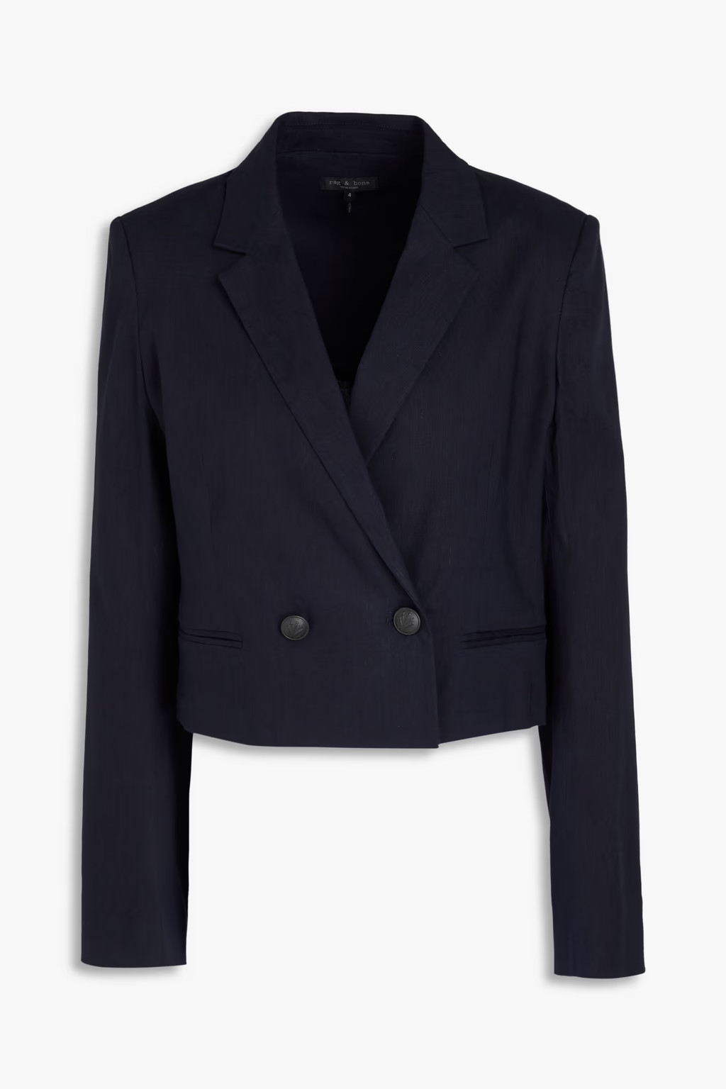 Josie cropped double-breasted linen-blend blazer | The Outnet (UK and Europe)