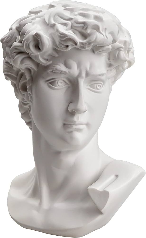 Waldosia 6 Inch Michelangelo's David Bust Statue (White) | Amazon (US)