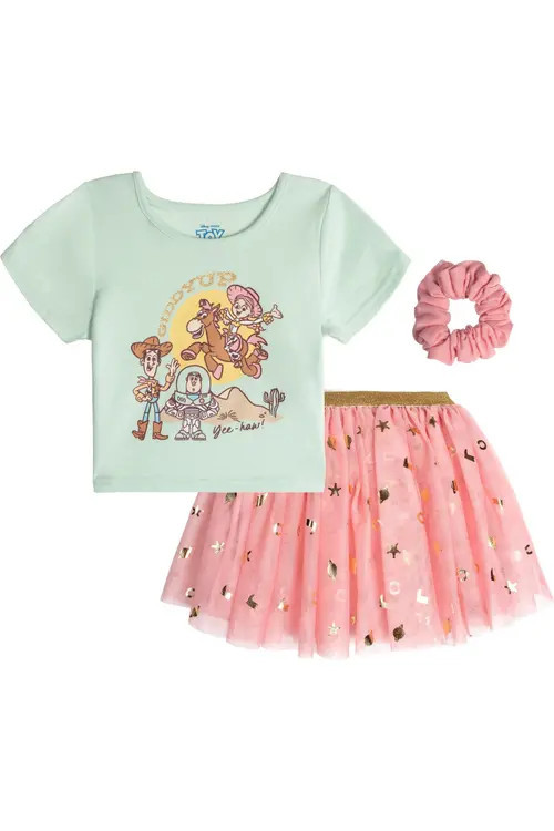 Disney Toy Story T-Shirt and Tutu Skirt Set in Mint Pink Toy Story at Nordstrom, Size 4T | Nordstrom