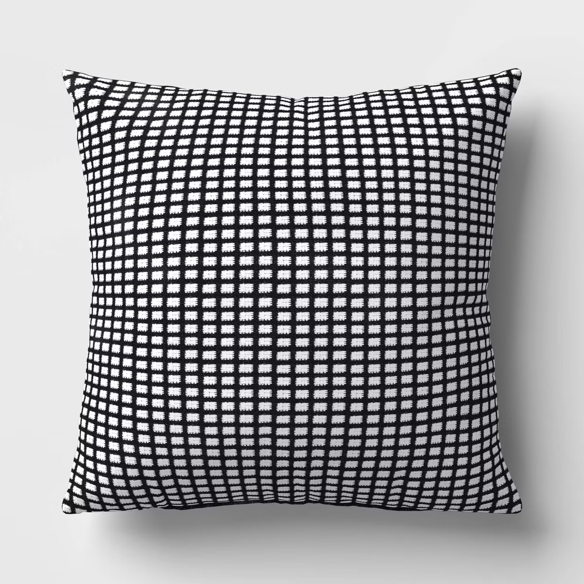 18"x18" Squared Stitch Outdoor Throw Pillow Black - Threshold™ | Target