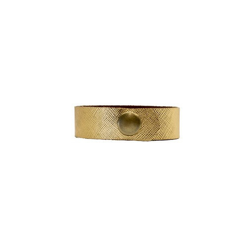 Gold Leaf Thin Leather Cuff | Nickel and Suede