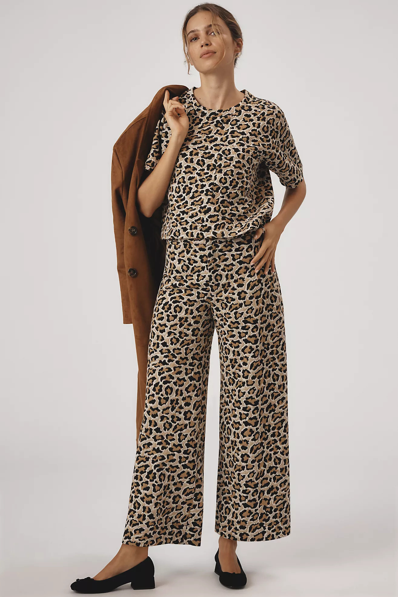 The Ettie High-Rise Crop Wide-Leg Pants by Maeve: Leopard Edition | Anthropologie (US)
