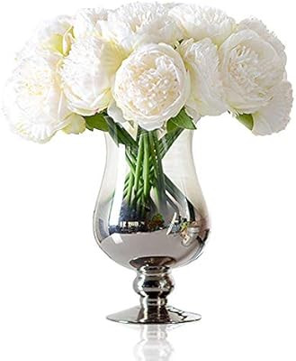 Felice Arts Silk Peony Bouquet 5 Heads Artificial Fake Flower Bunch Bouquet Bridal Bouquet Weddin... | Amazon (US)