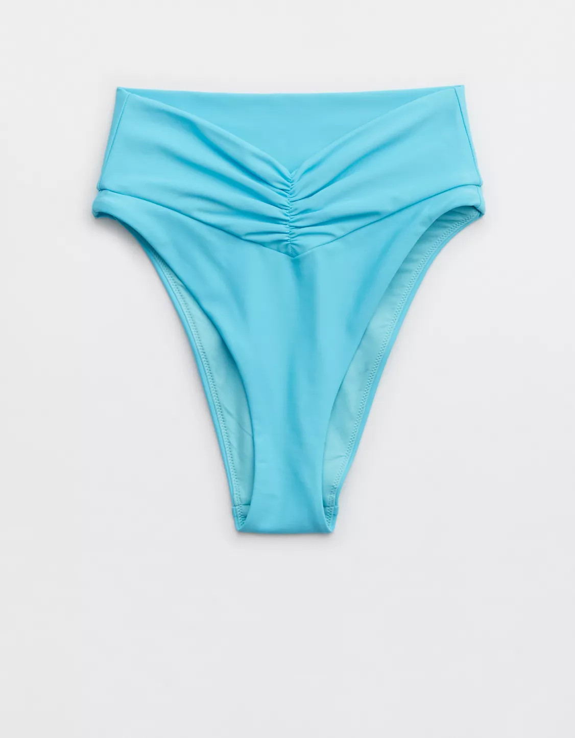 Aerie Ruched High Cut Cheeky Bikini Bottom | Aerie