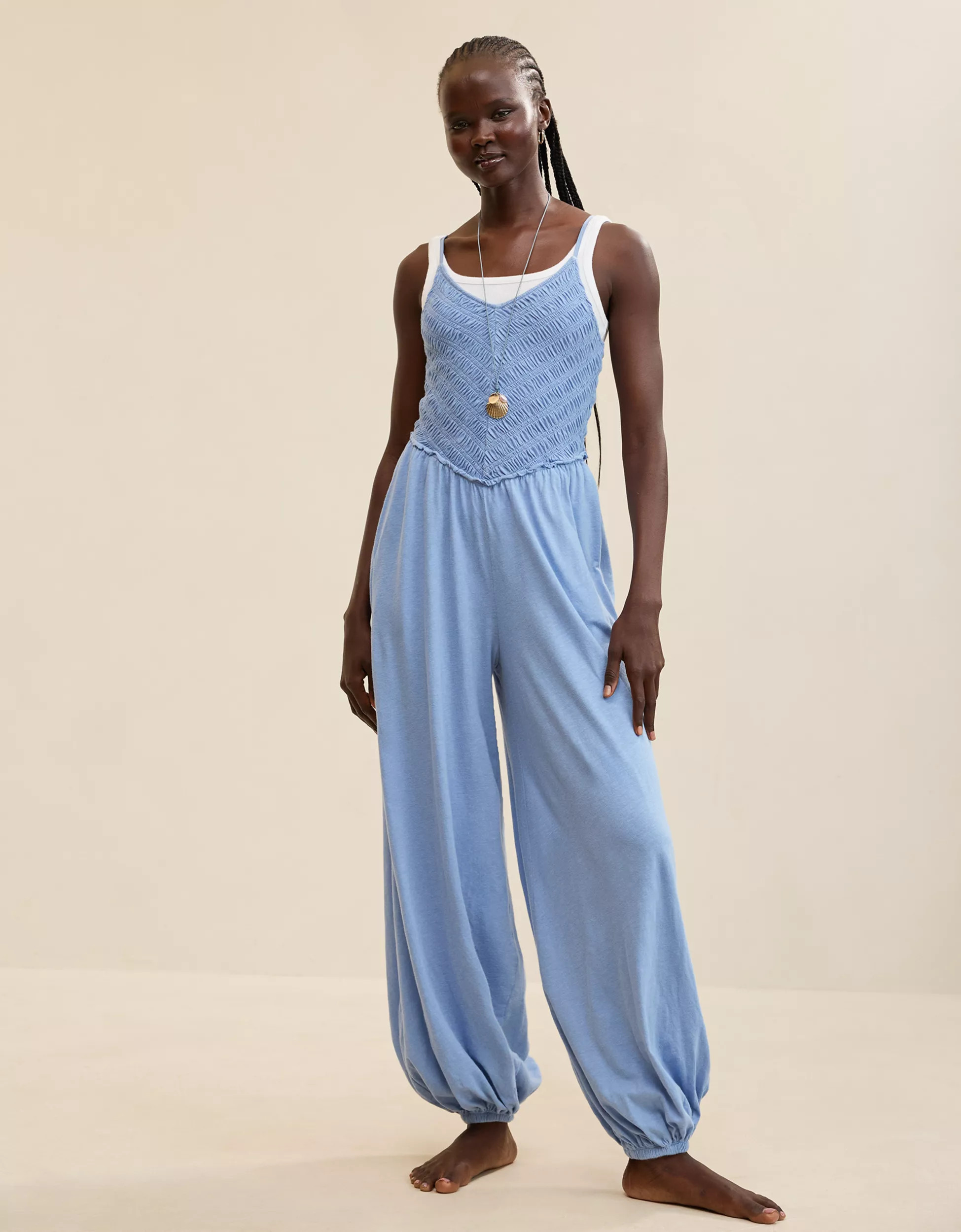 Aerie Happiest Smocked Jumpsuit | American Eagle Outfitters (US & CA)