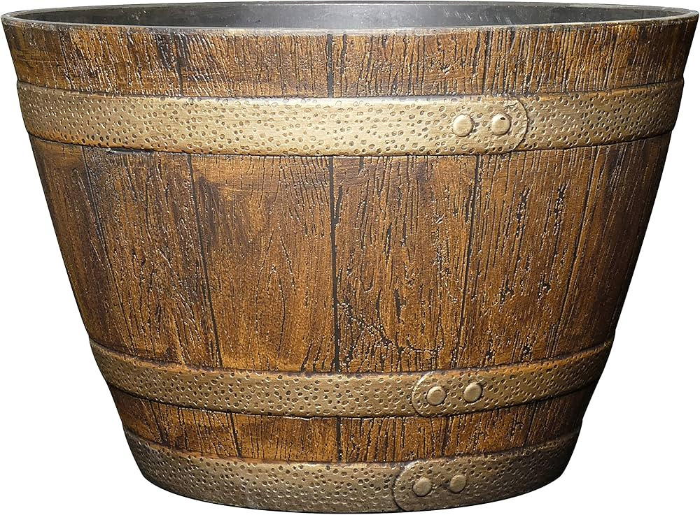 Classic Home and Garden 72 Whiskey Barrel, 15", Distressed Oak | Amazon (US)