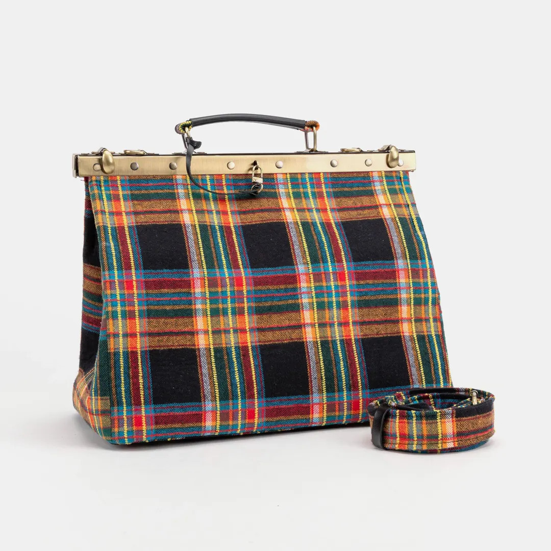Gladstone Bag-carpet Doctor Bag-victorian Weekender Bag-shoulder Frame Bag-celine Tartan Stewart ... | Etsy (US)