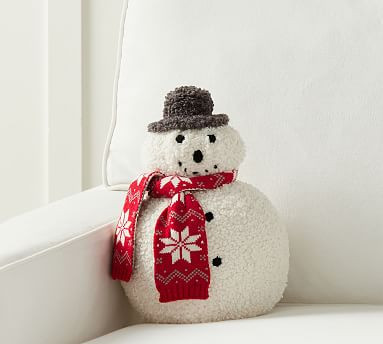 Archie the Snowman Shaped Pillow | Pottery Barn (US)