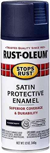 Rust-Oleum 300115 Stops Rust Spray Paint, 12 Oz, Satin Classic Navy | Amazon (US)