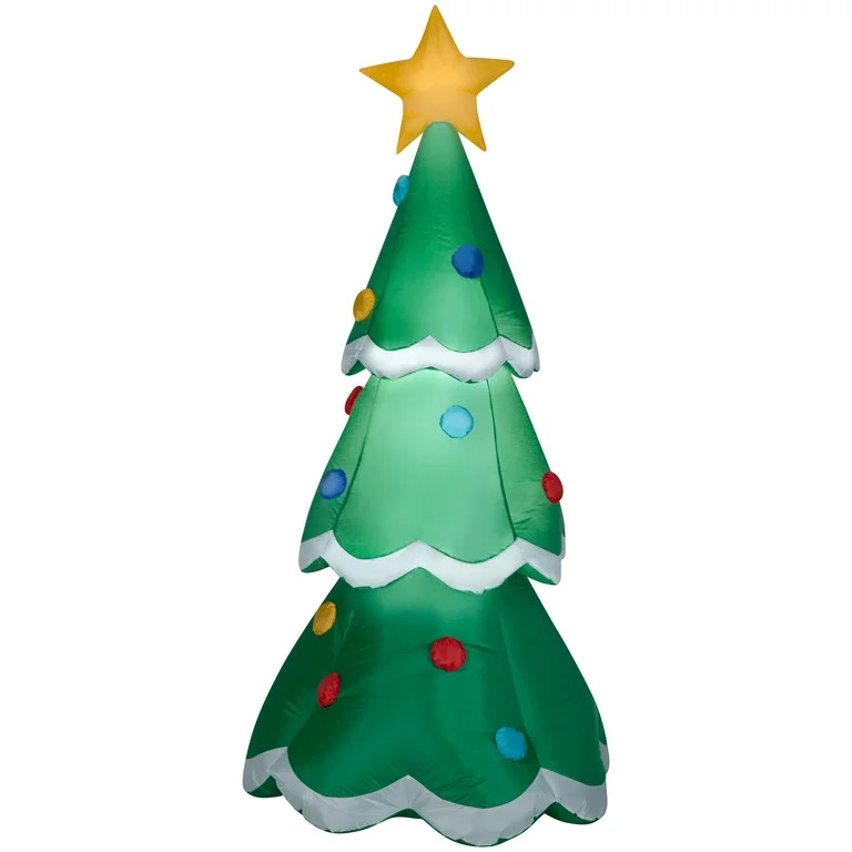 Gemmy Christmas Airblown Inflatable Tree, 7 ft Tall, Green - Walmart.com | Walmart (US)