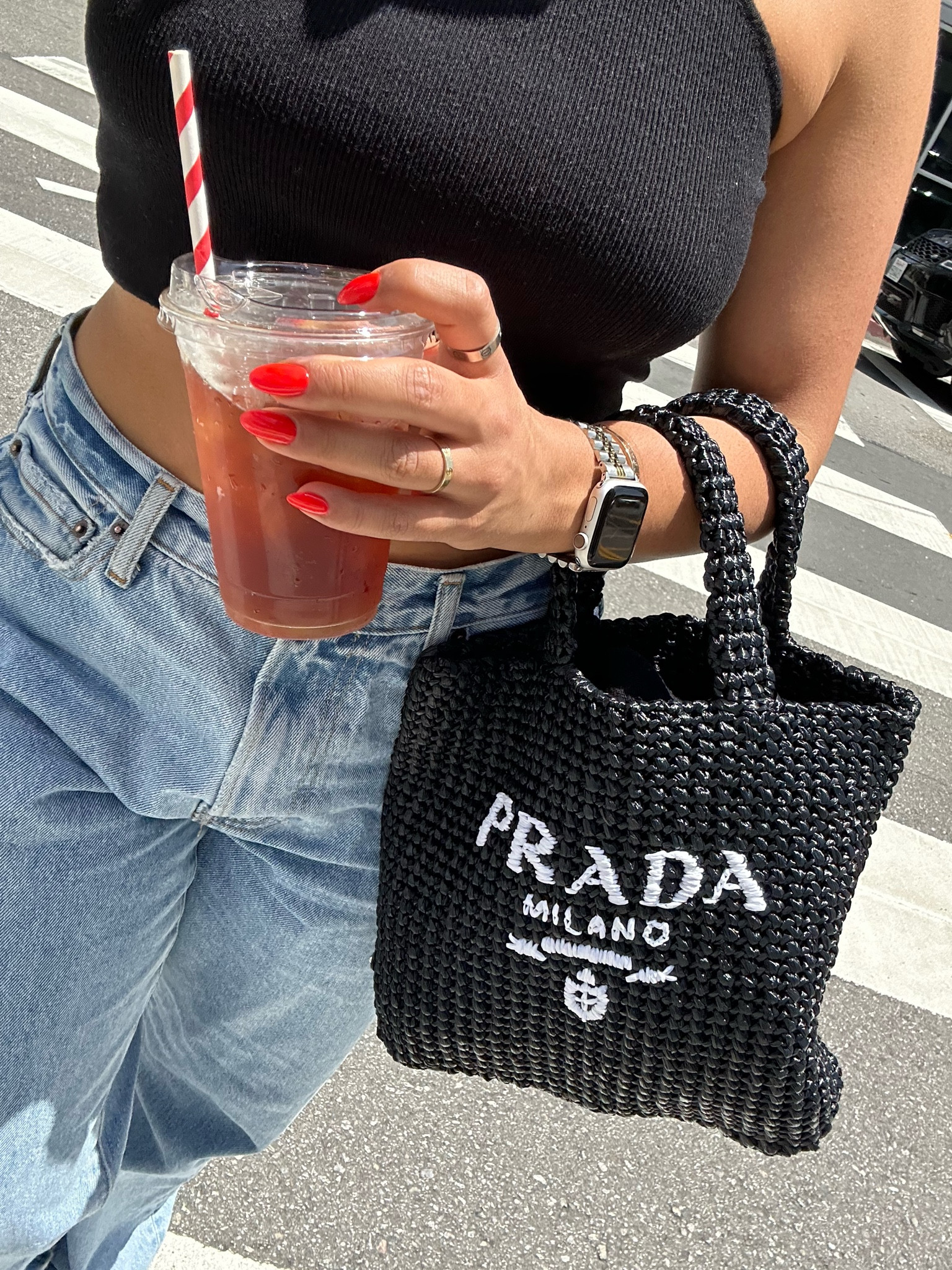 My favorite summer bag:
Prada beach bag