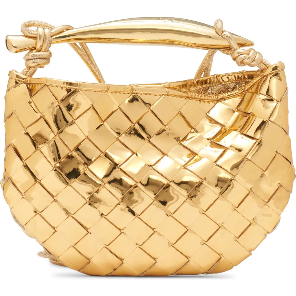 Bottega Veneta Mini Sardine Intrecciato Crossbody Bag in Gold/Brass at Nordstrom | Nordstrom