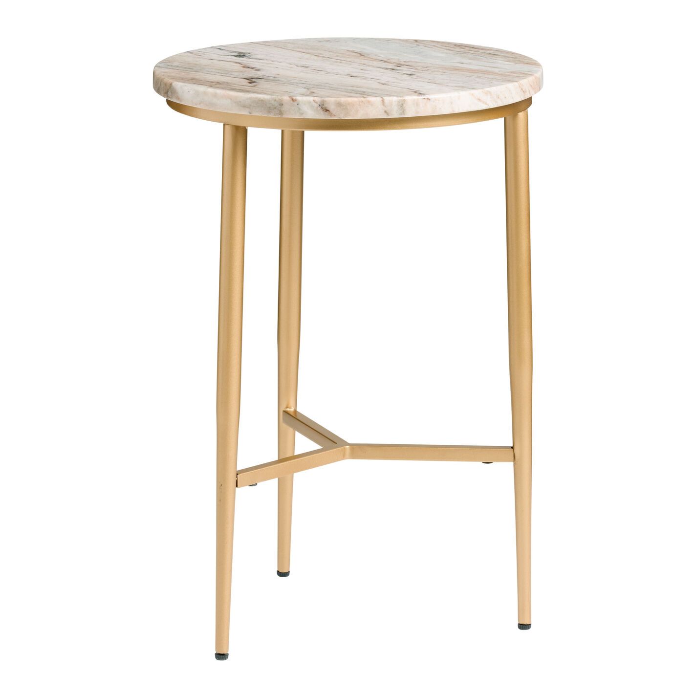 Dutton Round Marble Top and Gold Metal Side Table | World Market