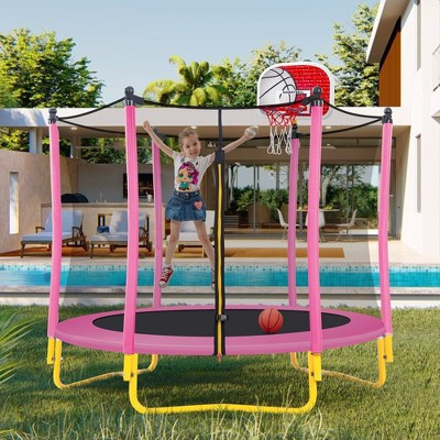 5.5FT Outdoor & Indoor Mini Toddler Trampoline with Enclosur | Target