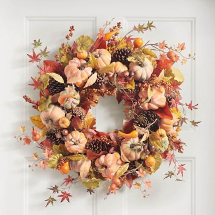 Harvest Pumpkin Wreath | Grandin Road