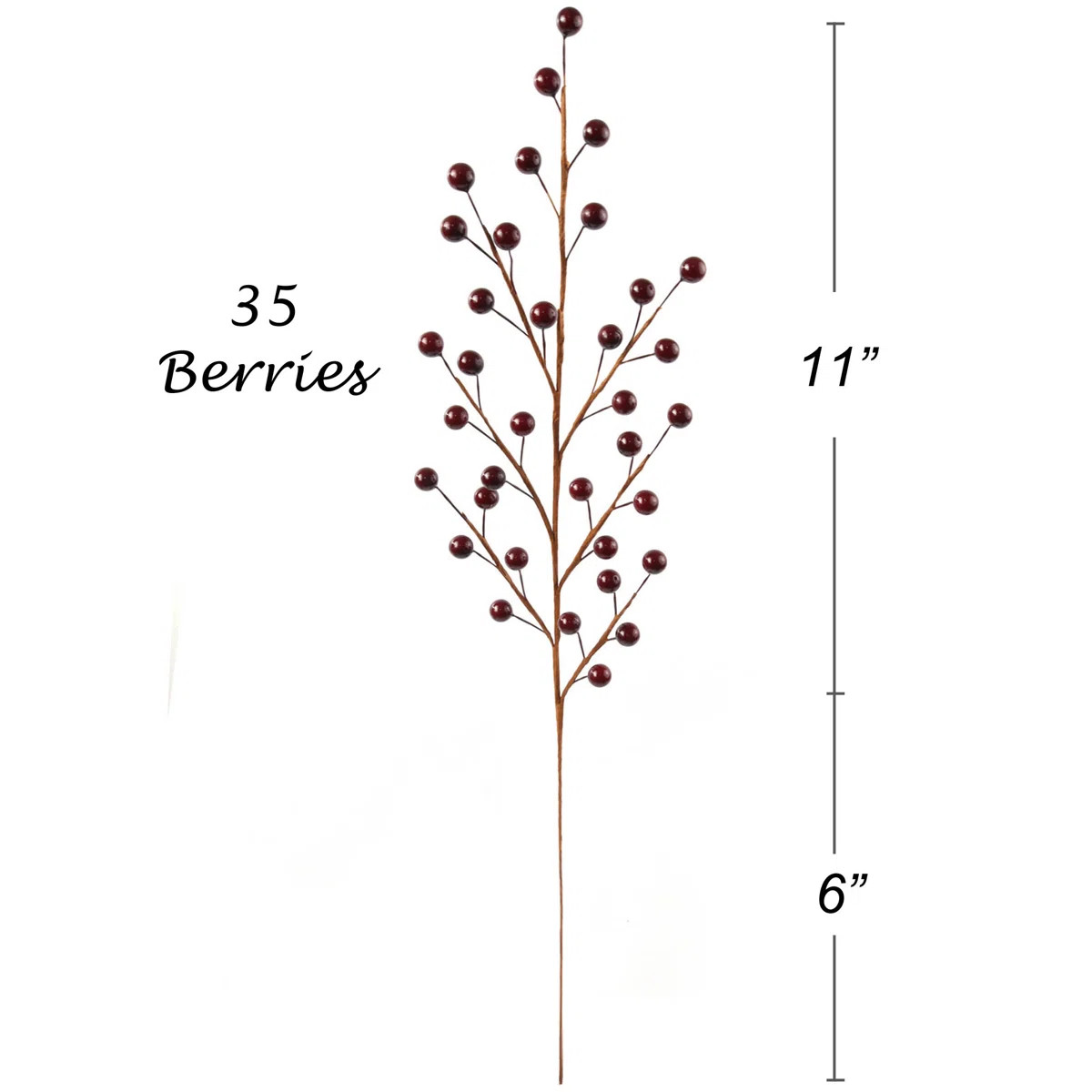 Artificial Flowers Set Of 24: Burgundy Holly Berry Stems With 35 Lifelike Berries 17-inch (Set of... | Wayfair North America