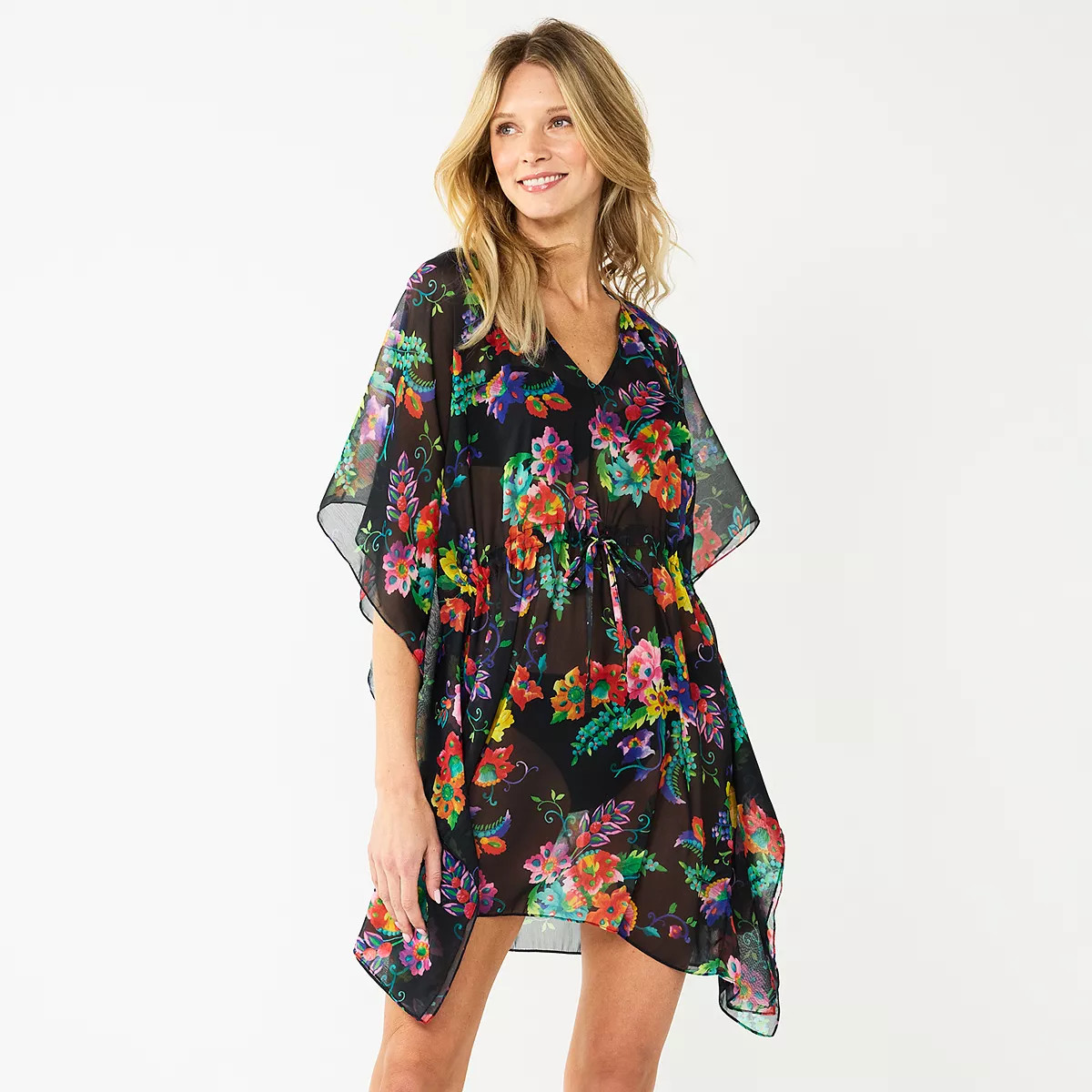 Women's Nine West Floral Swim Cover-Up Kimono | Kohl's
