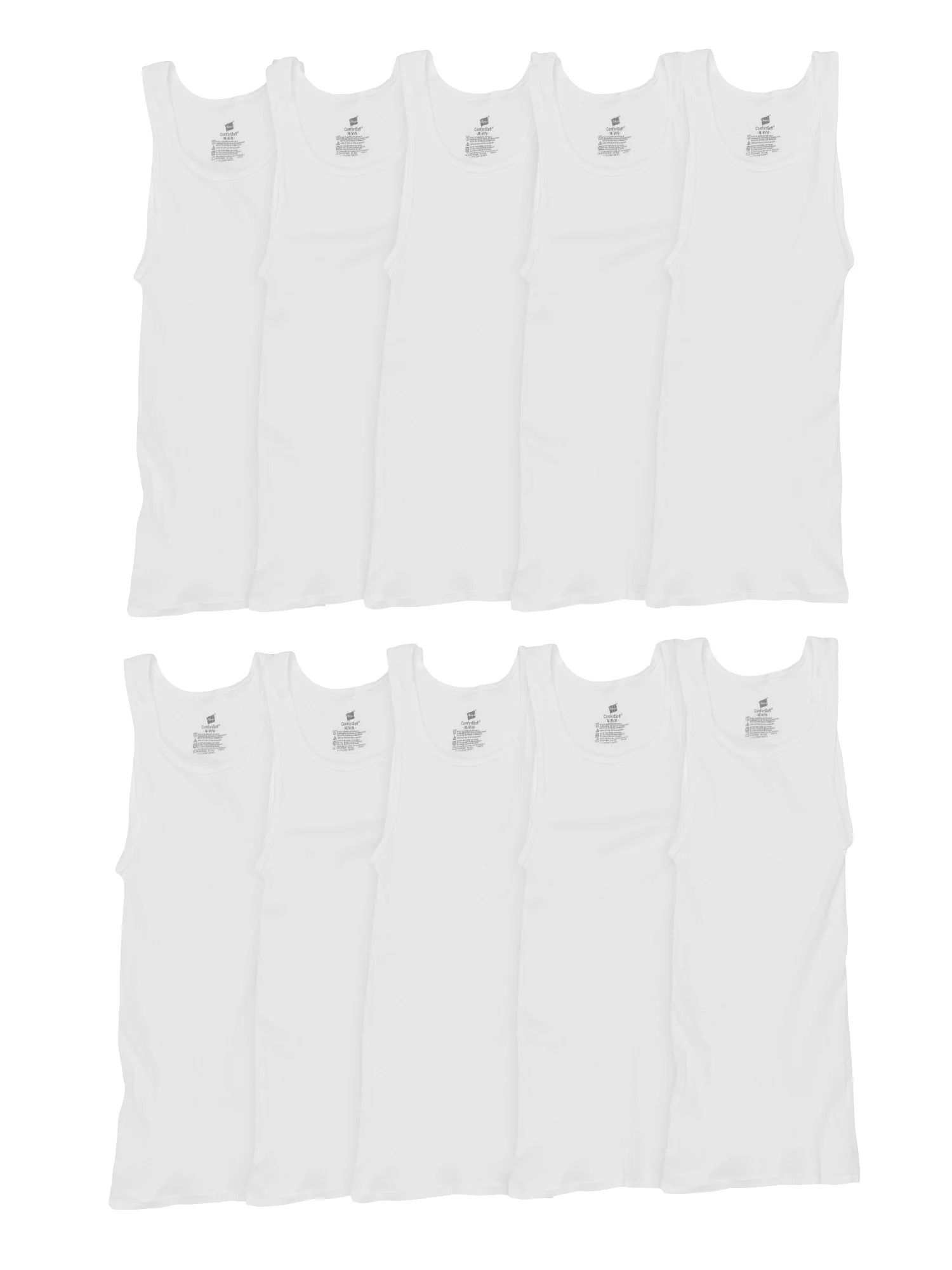 Hanes Men's Super Value Pack White Tank Undershirts, 10 Pack | Walmart (US)