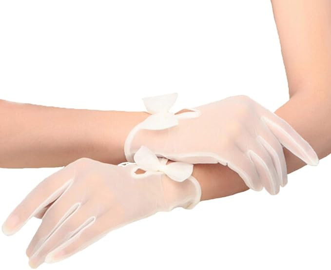 Vivivalue Women Lace Bridal Bride Short Gloves Wrist Wedding Party Costume Prom | Amazon (US)