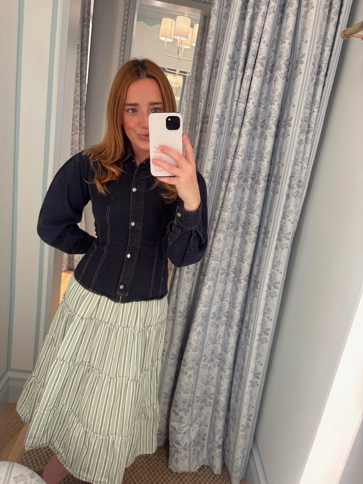 Back with more from my two favorite places!! Wearing this Jean top from Rent the runways paired with a classic hill house nap dress!! Obsessed with this fall look! 

#LTKStyleTip #LTKSeasonal #LTKPetite