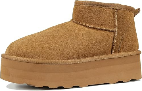 Women's Ultra Mini Platform Boot Classic Short Ankle Boot Cloud Warm Fur Lined Snow Boots Anti-Sl... | Amazon (US)