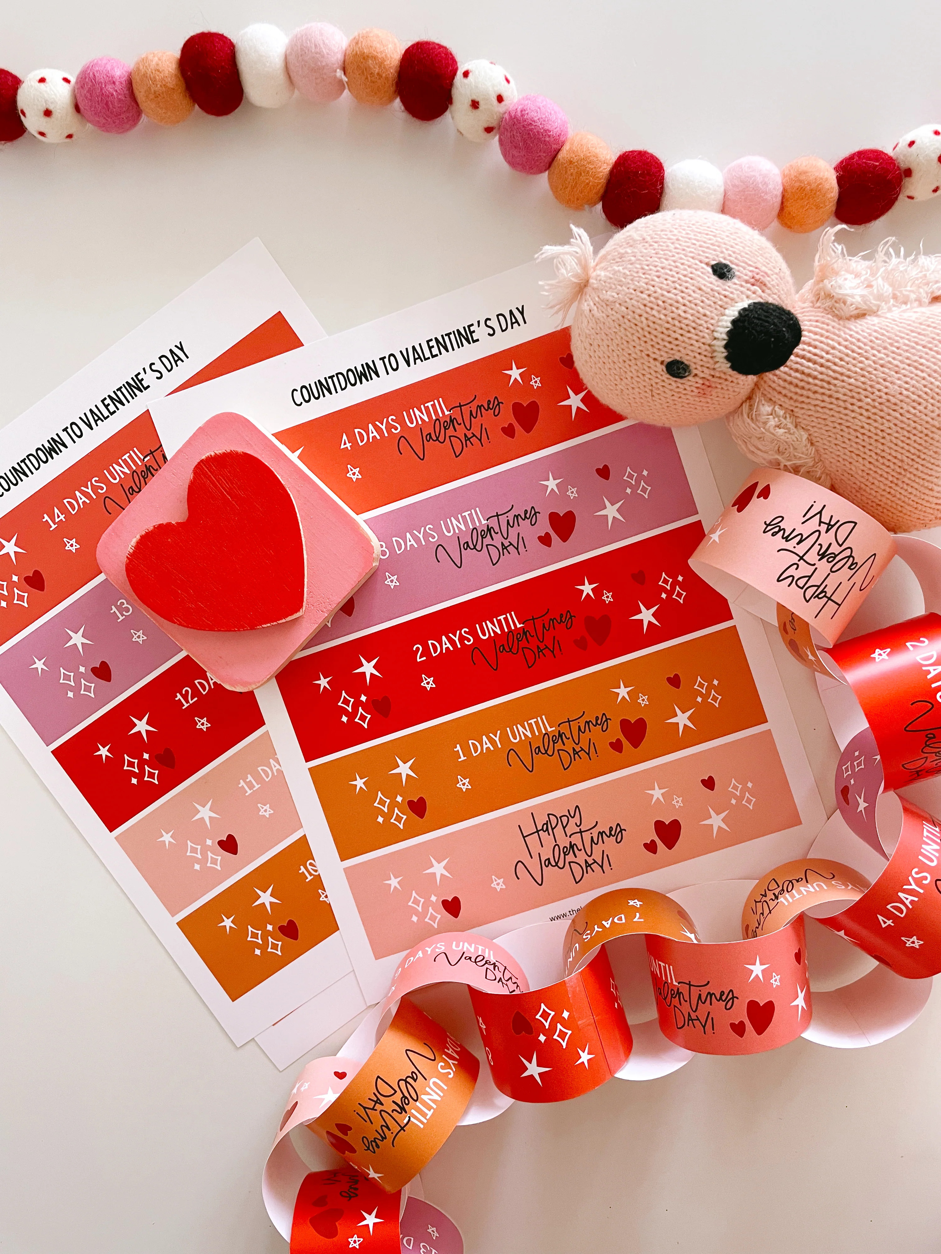 Valentine's Day Countdown | Printable Activity | The Letter Vee