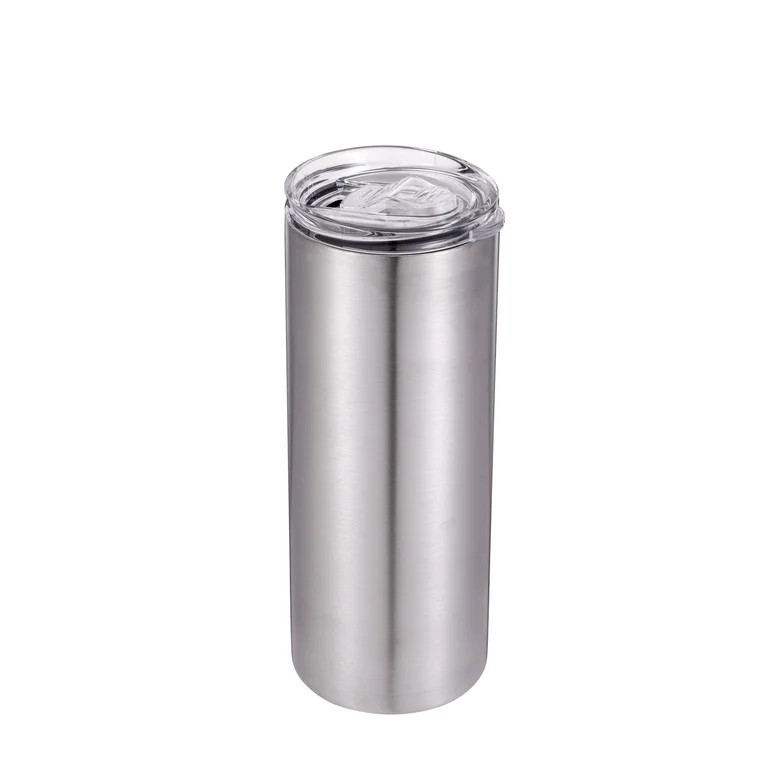 25 fl oz Double Wall Stainless Steel Slim Tumbler, Slider lid | Walmart (US)