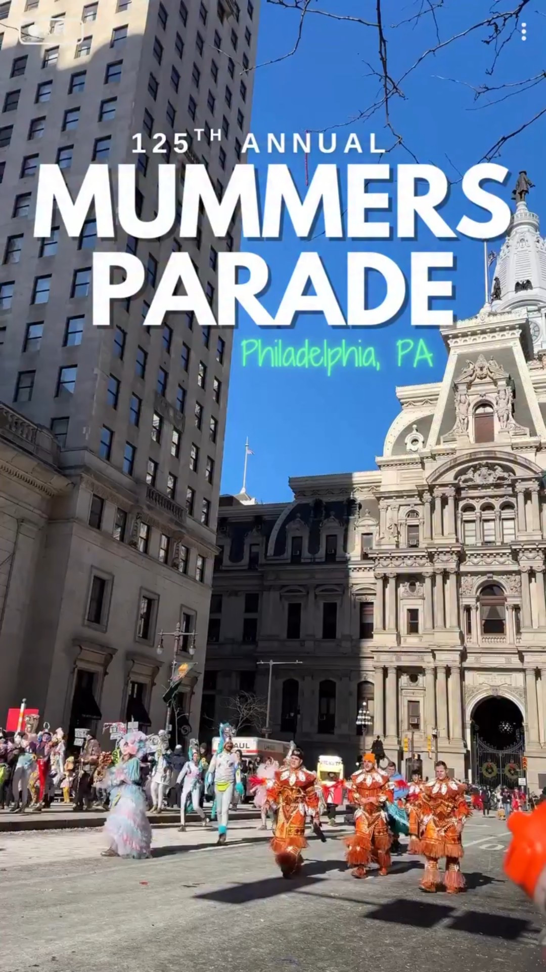 125 years. One city. One unforgettable New Year’s Day tradition. 🎭🎺
‌
Today marked the 𝟭𝟮𝟱𝘁𝗵 𝗔𝗻𝗻𝘂𝗮𝗹 𝗠𝘂𝗺𝗺𝗲𝗿𝘀 𝗣𝗮𝗿𝗮𝗱𝗲, Philadelphia’s iconic New Year’s Day celebration — and the oldest continuously operating folk parade in the United States.

It was absolutely freezing out, but we really enjoyed our first experience! Imagine Mardi Gras except make it frosty🥶 and add Philly’s unique personality! 🦅💚
‌
The first official parade stepped off in 1901!
Every January 1st, more than 10,000 performers take over Broad Street, strutting south from City Hall to Washington Avenue in elaborate costumes filled with feathers, sequins, satire, and sound.
‌
The parade features five competitive divisions:
🔹Comics – with humorous skits
🔹 Wench Brigades – themed costumes + dancing
🔹Fancies – theatrical showmanship
🔹String Bands – big musical groups with banjos + horns
🔹Fancy Brigades – a mix of all the best usually with large props

Expect lots of drinking both from the crowd and from the participants… Though it is family-friendly, and lots of kids were out there, marching alongside of their parents!
‌
🎺 Historic moment today: Due to high winds, the String Band competition was postponed, marking the first time in the parade’s 125-year history that this division’s competition had to be suspended.
‌
👀 How to watch in the future:
• The parade happens every New Year’s Day
• Free street viewing along Broad Street
• Paid bleacher seating near City Hall for prime views
• Judging takes place by City Hall, with finales and brigade performances later in the day
‌
Loud, proud, colorful, and completely Philly — the Mummers Parade isn’t just a parade, it’s a New Year’s Day rite of passage. 🎉

Add this your travel bucket list and follow us @funfitnessfam more budget-friendly family travel inspo in 2026! 
HAPPY NEW YEAR! ✨