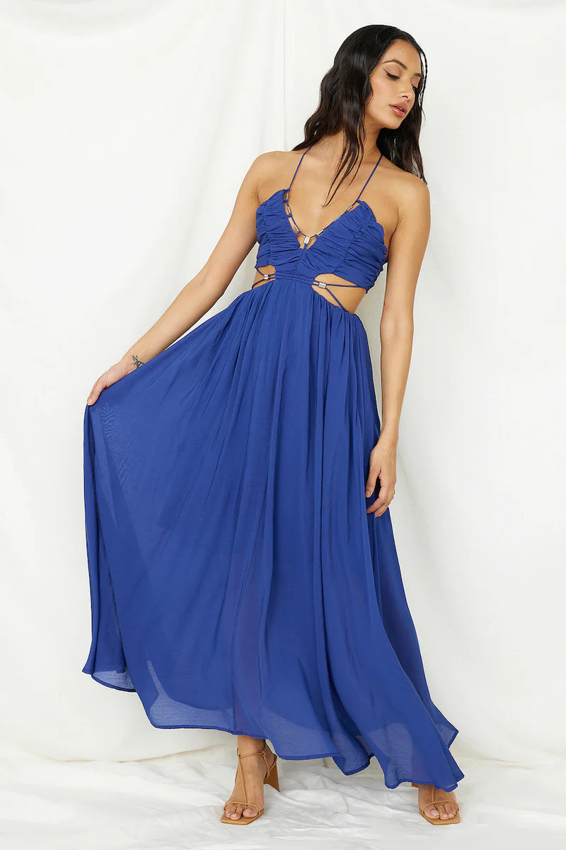 Sahara Journey Maxi Dress Navy | Fortunate One