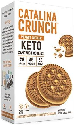 Catalina Crunch Peanut Butter Keto Sandwich Cookies 6.8 oz Box | Keto Snacks | Low Carb, Low Suga... | Amazon (US)