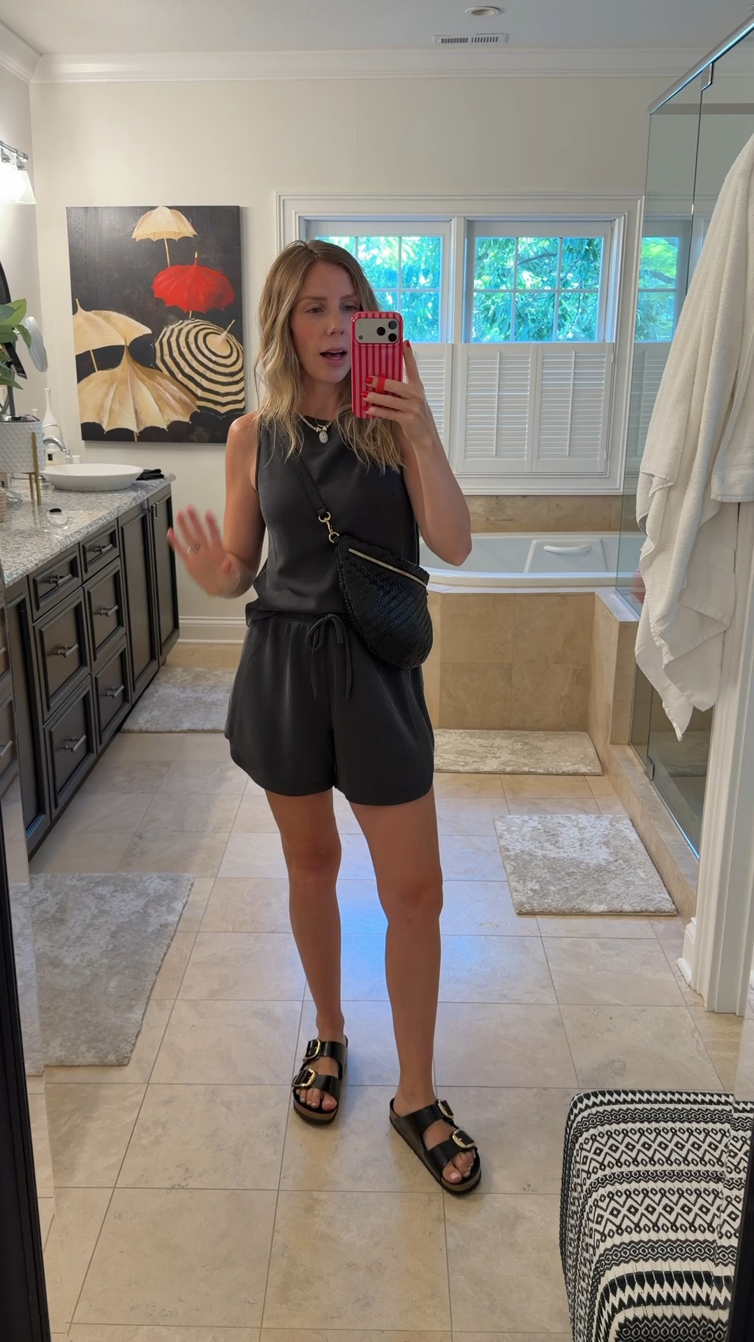 This tank and shorts from @Spanx is so good! Chic and elevated, but still very comfortable. Fits TTS! Use LBOWNXSPANX for 15% off + free shipping (new customers only; excludes sale items) #SpanxPartner