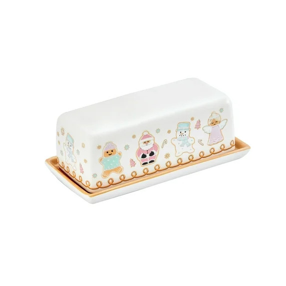 Bico Pastel Gingerbread Man Ceramic Butter Dish with Lid, Butter Keeper for Counter, Kitchen, Dis... | Walmart (US)