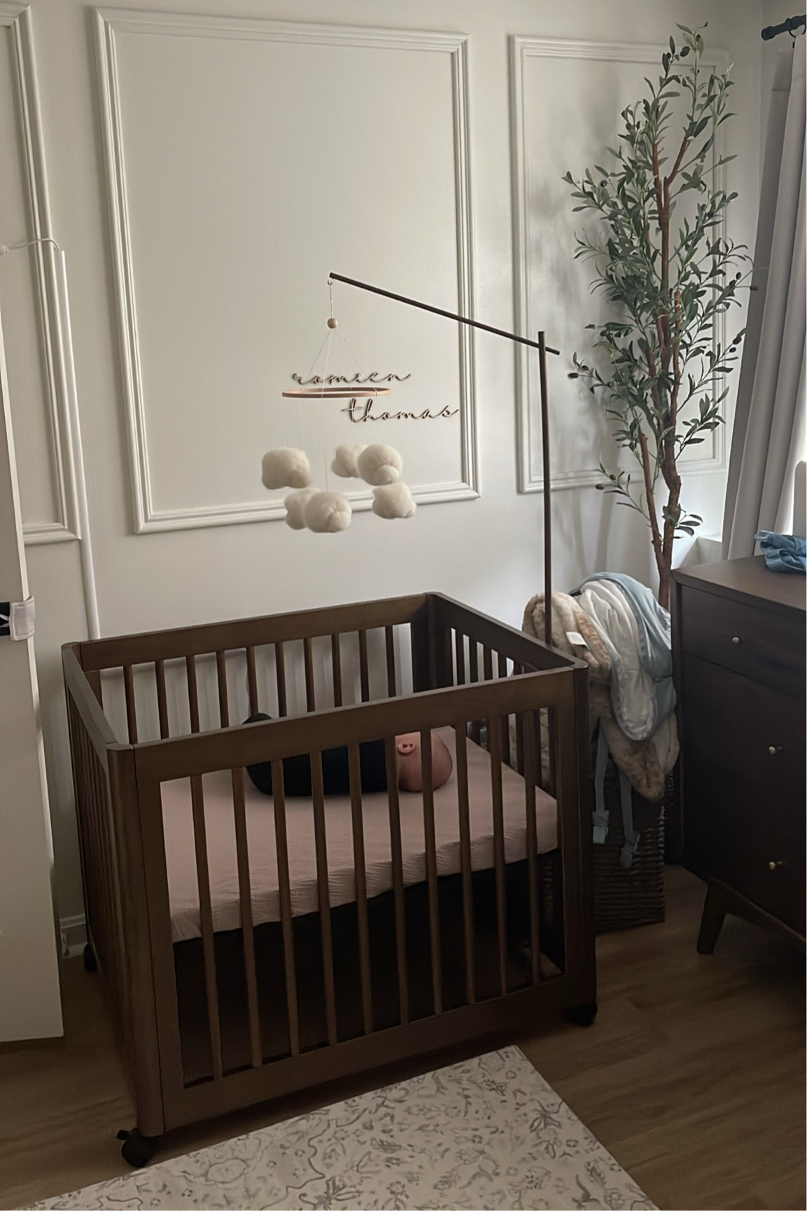 We love our 8-in-1 crib! From newborn to toddlerhood it will keep growing with our boy