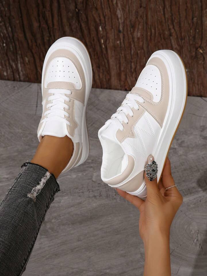 Women's Casual Sports Shoes, Fashionable Versatile Sneakers With Lace-Up Design | SHEIN