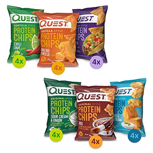Quest Nutrition Protein Chips Variety Pack Bundle, High Protein, Low Carb, 24 Count | Amazon (US)