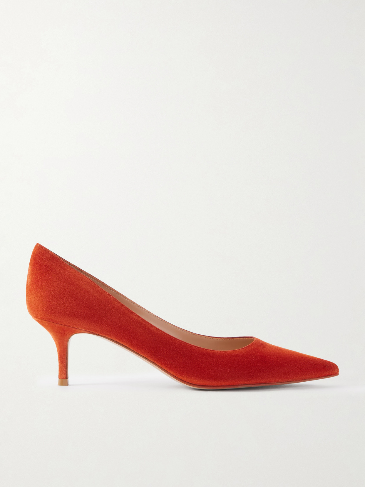 Gianvito Rossi - Gianvito 55 Suede Pumps - Red | NET-A-PORTER (US)