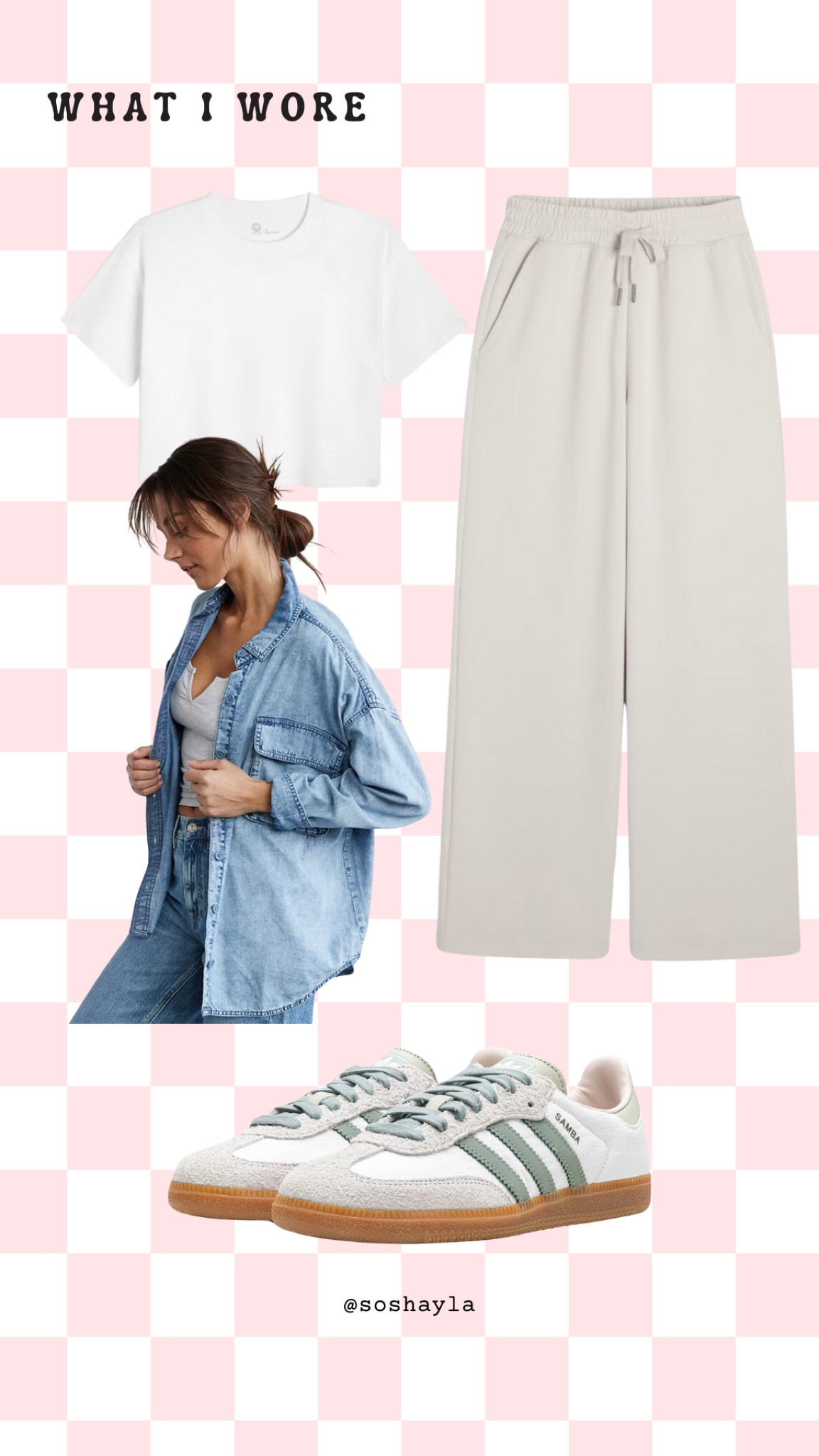 Casual spring fits
My sizing-
Tee: medium (tan was is sold out)
Pants: Small
Shoes: I go down a size in Adidas 
Oversized denim: Size L

#springoutfit #casualoutfit #neutrals #layers #sambas 

#LTKtravel #LTKfindsunder50 #LTKstyletip