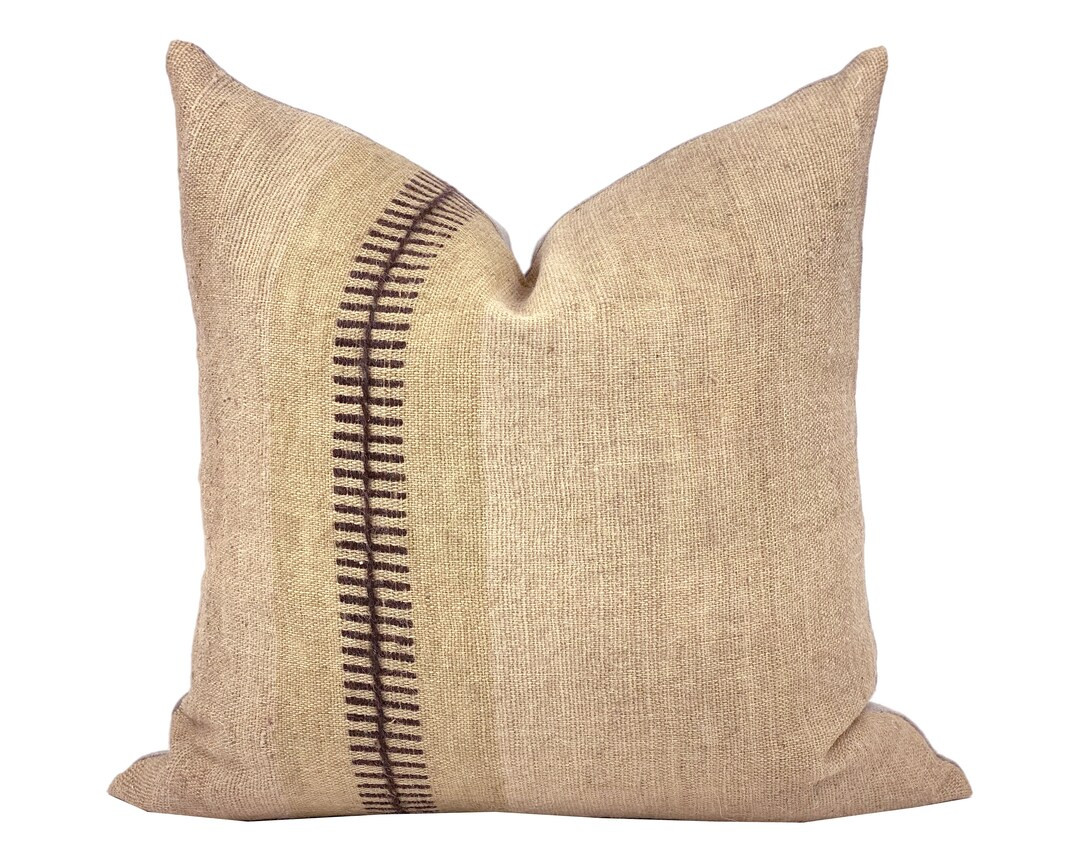 SOL Warm Tan Vintage Wool Pillow Cover Indian Wool Pillow - Etsy | Etsy (US)