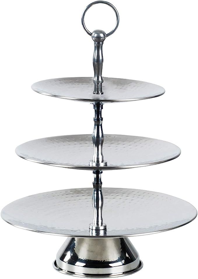 Colleta Home Tier Serving Tray - 3 Tier Cake Stand - Stainless Steel Food Serving Trays - Stainle... | Amazon (US)