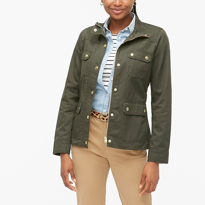 Resin-coated twill field jacket | J.Crew Factory