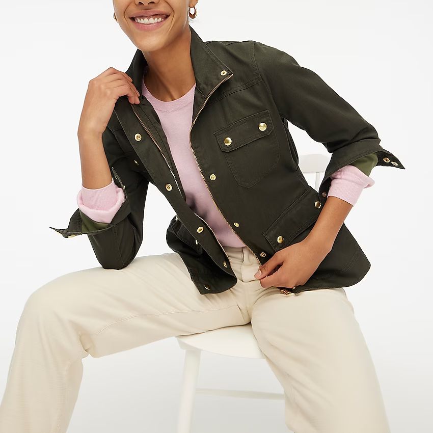 Resin-coated twill field jacket | J.Crew Factory