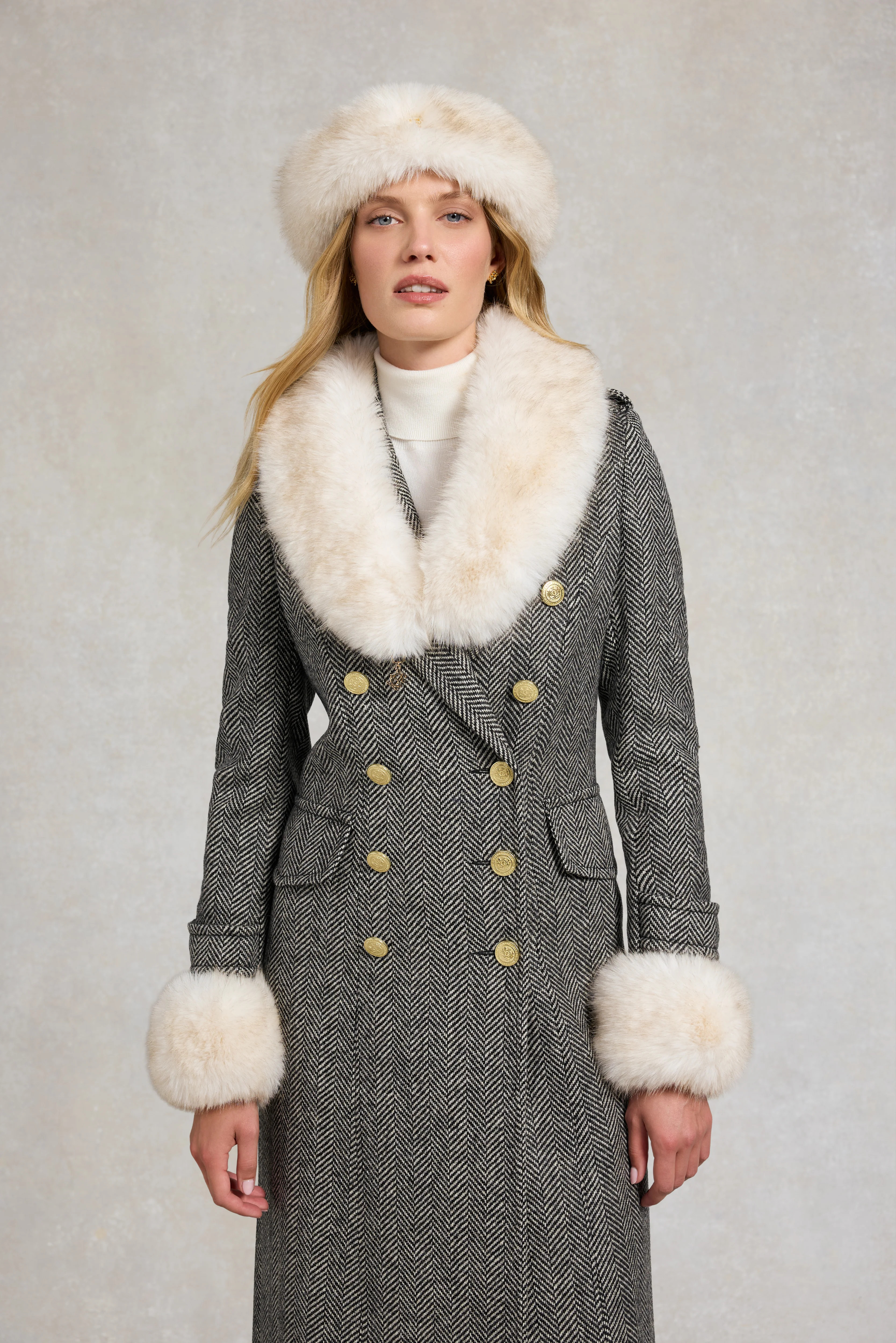 Faux Fur Headband (Cream) | Holland Cooper