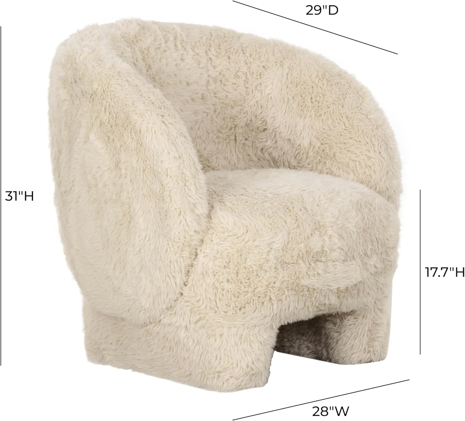 Tov Furniture Kiki Natural Vegan Shearling Accent Chair | Amazon (US)
