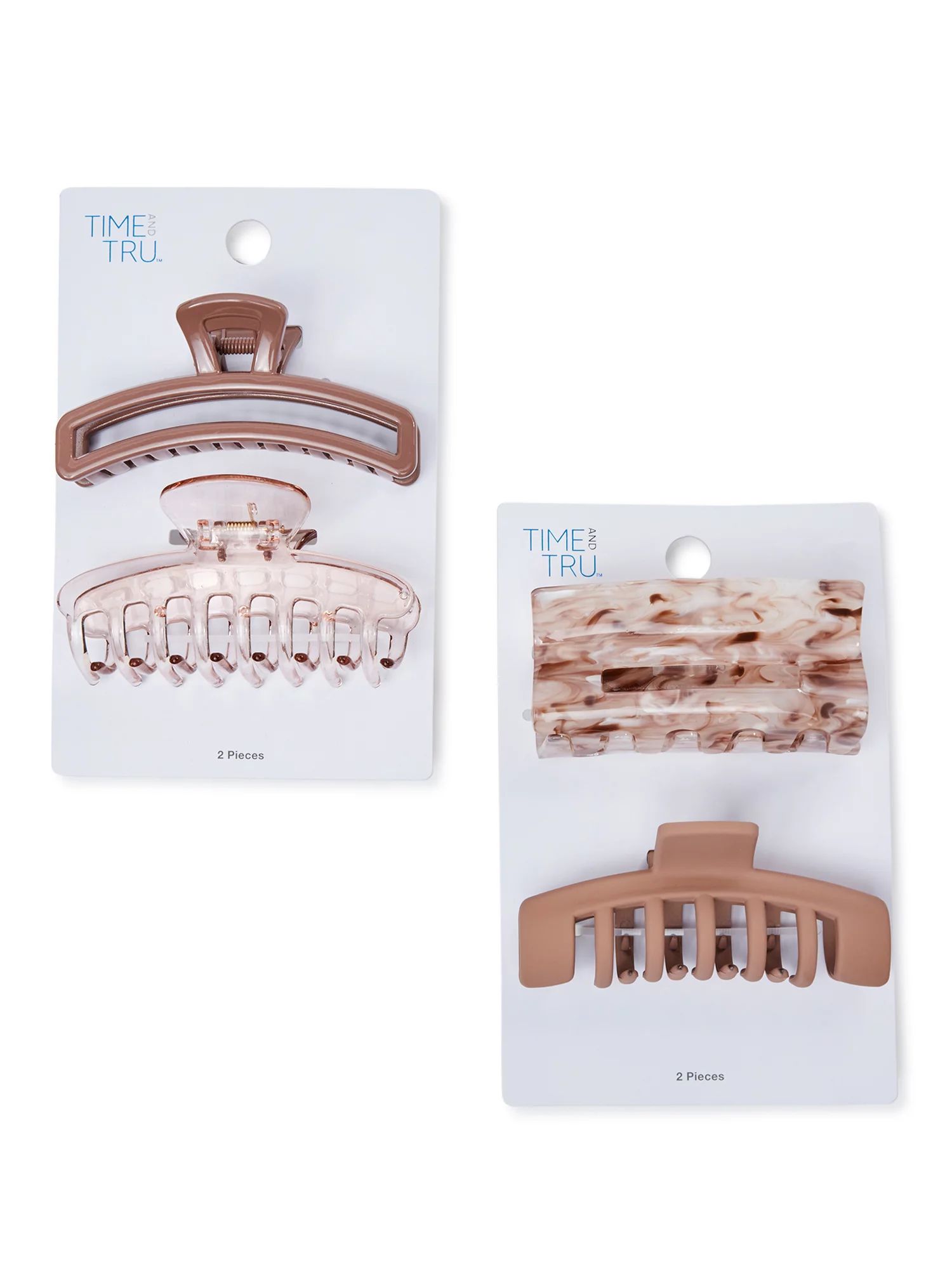 Time and Tru Women's Claw Hair Clips, 4-Pack - Walmart.com | Walmart (US)